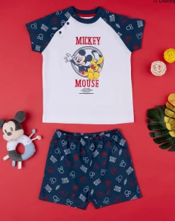 Prenatal Pigiami-Pigiama Bimbo "Mickey Mouse” Blu Organic Cotton