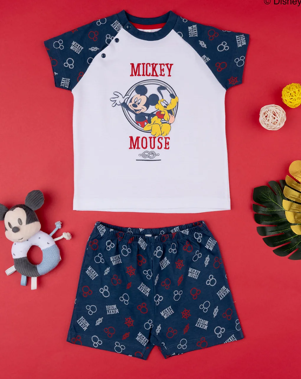 Prenatal Pigiami-Pigiama Bimbo "Mickey Mouse” Blu Organic Cotton