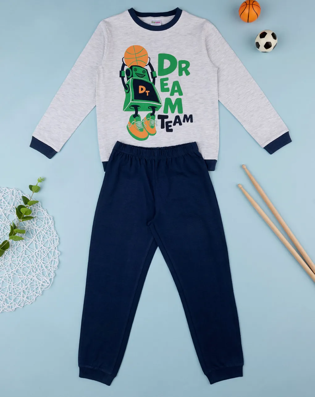 Prenatal Pigiami-Pigiama Bimbo "Robot” Blu