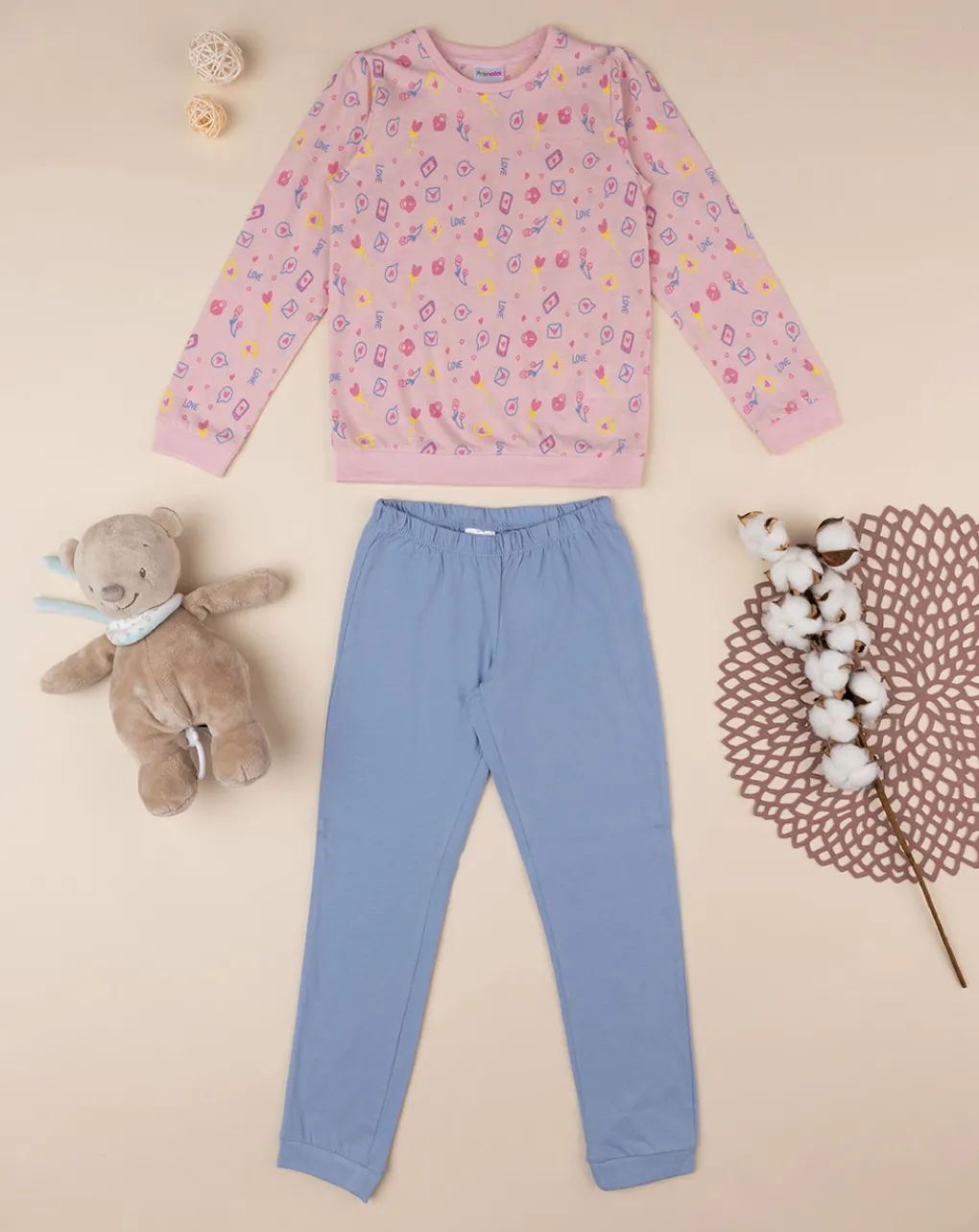 Prenatal Pigiami-Pigiama Jersey Bimba Blu/Rosa