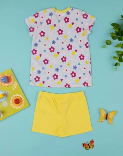 Prenatal Pigiami-Pigiama Jersey Bimba Giallo/Grigio