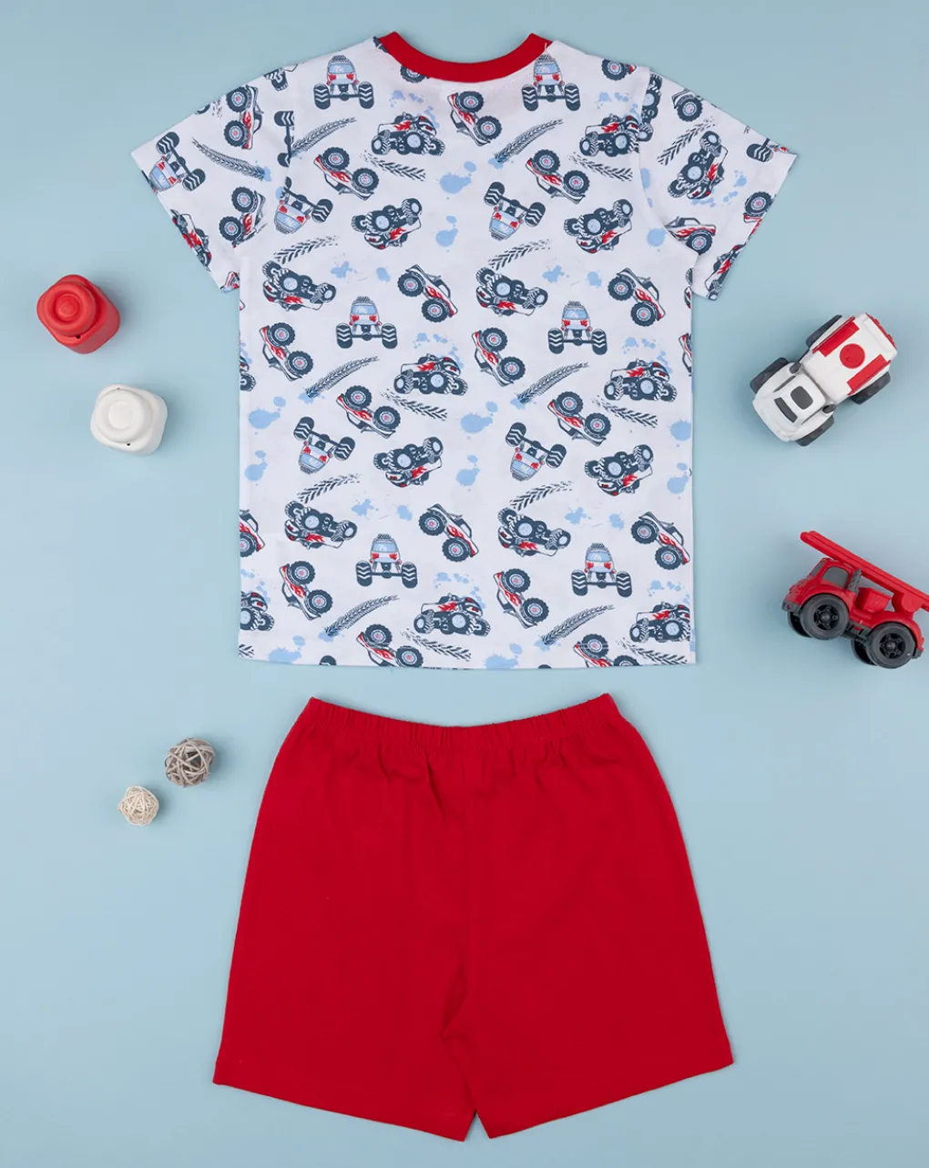Prenatal Pigiami-Pigiama Jersey Bimbo Bianco/Rosso
