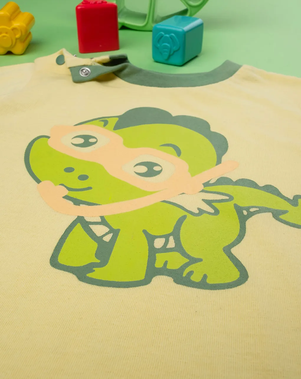 Prenatal Pigiami-Pigiama Jersey Bimbo Giallo/Verde