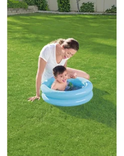 Bestway Piscine Braccioli E Salvagenti-Piscina Baby A 2 Anelli E Fondo Disegnato 61×15 Cm - 2 Colori Assortiti -
