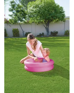 Bestway Piscine Braccioli E Salvagenti-Piscina Baby A 2 Anelli E Fondo Disegnato 61×15 Cm - 2 Colori Assortiti -