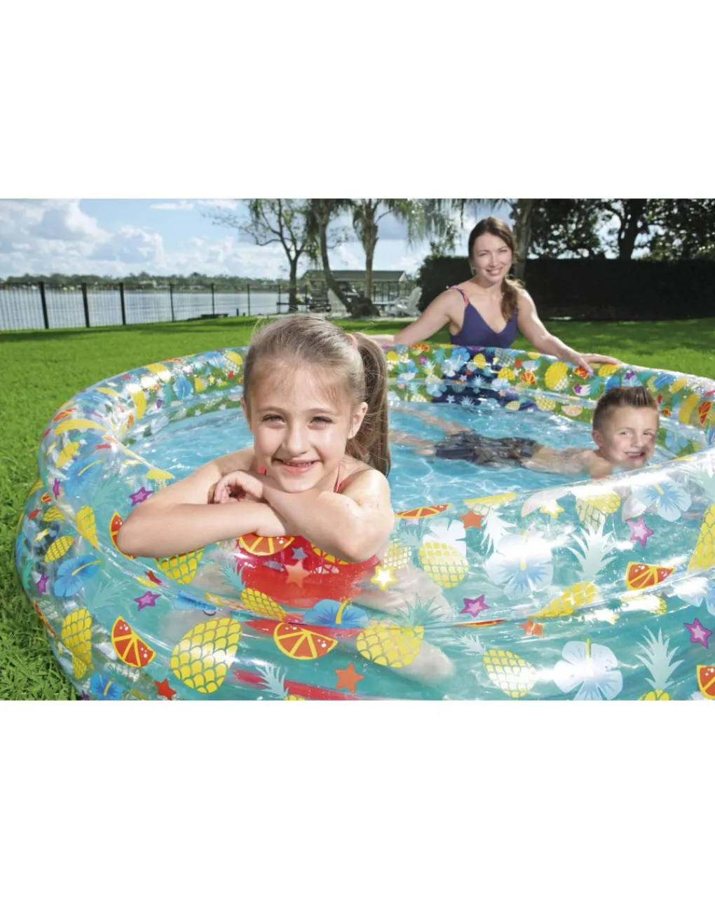 Bestway Piscine Braccioli E Salvagenti-Piscina Sea Life Trasparente A 3 Anelli 170×53 Cm -