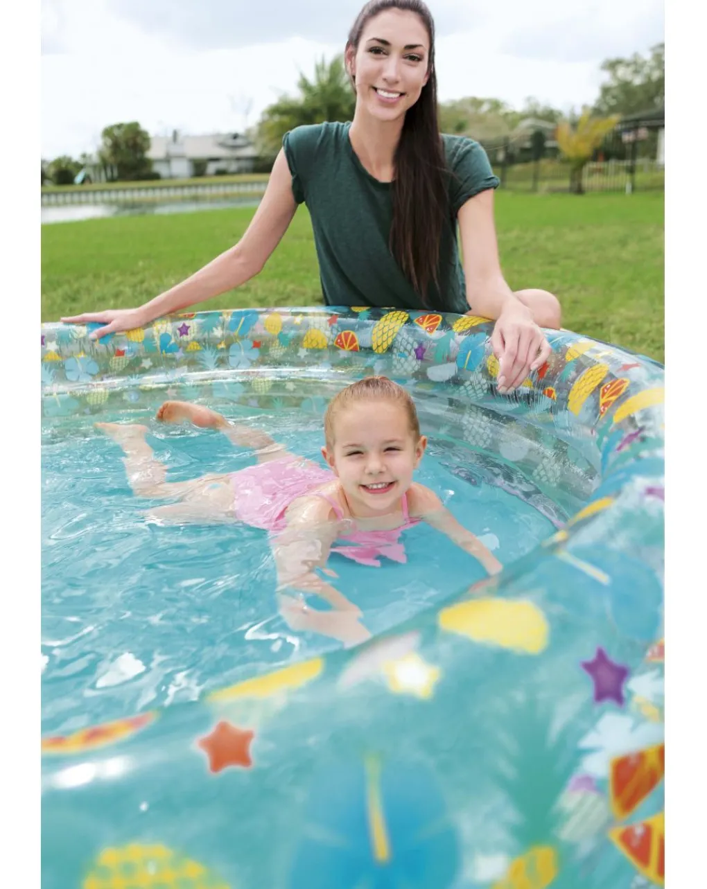 Bestway Piscine Braccioli E Salvagenti-Piscina Sea Life Trasparente A 3 Anelli 170×53 Cm -