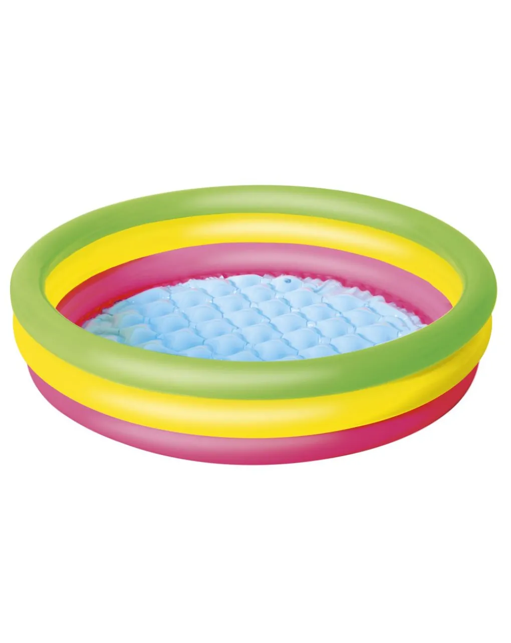 Bestway Piscine Braccioli E Salvagenti-Piscina Summer 3 Anelli Color Con Fondo Gonfiabile 102X25 Cm -