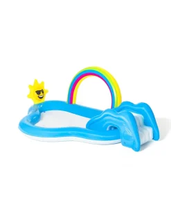 Bestway Piscine Braccioli E Salvagenti-Play Center Arcobaleno 257X145X91 Cm Con Scivolo E Spruzzatore A Forma Di Sole -