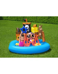 Bestway Piscine Braccioli E Salvagenti-Play Center Nave Pirati 140X130X104 Cm Con Polpo E Accessori Gonfiabili -