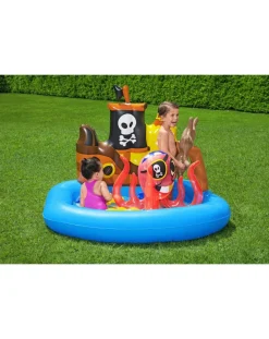 Bestway Piscine Braccioli E Salvagenti-Play Center Nave Pirati 140X130X104 Cm Con Polpo E Accessori Gonfiabili -