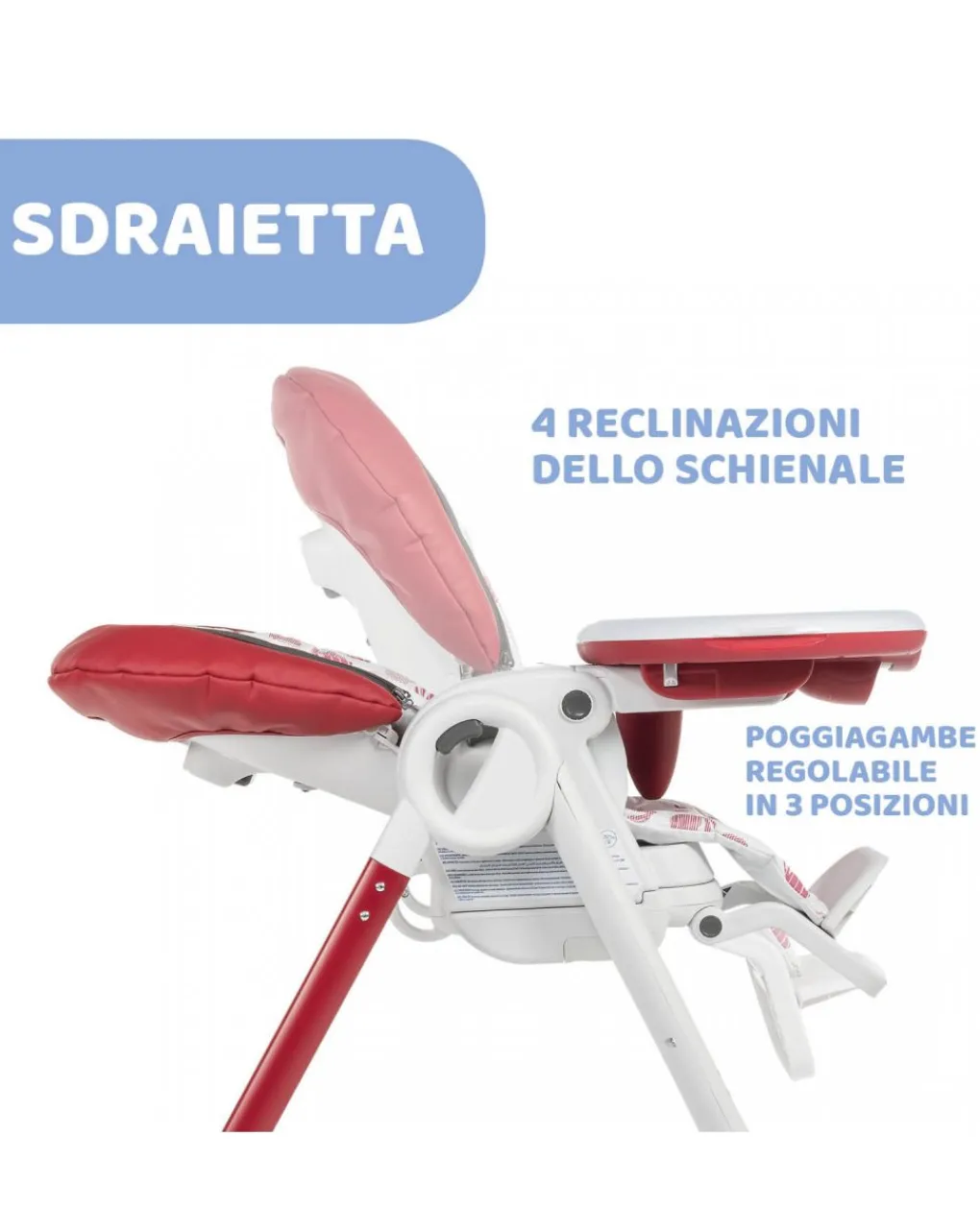 Chicco Seggioloni Pappa-Polly Progres5 - 4 Ruote Red
