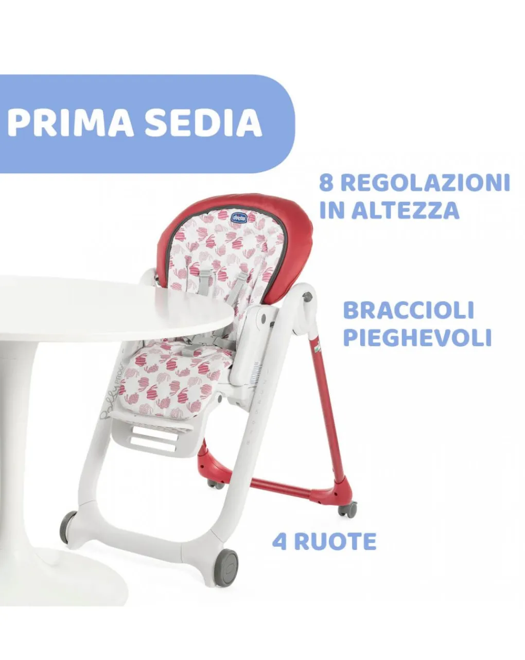 Chicco Seggioloni Pappa-Polly Progres5 - 4 Ruote Red