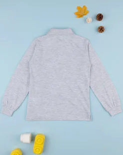 Prenatal Magliette E Camicie-Polo Bambino Maniche Lunghe Grigio Tinta Unita