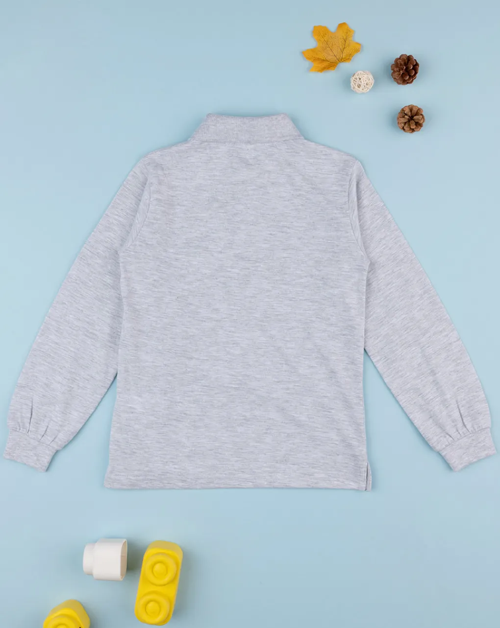 Prenatal Magliette E Camicie-Polo Bambino Maniche Lunghe Grigio Tinta Unita