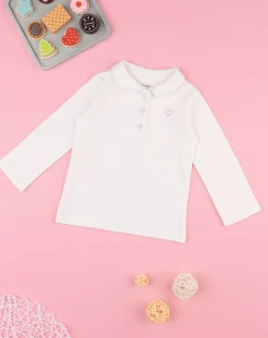 Prenatal Magliette Camicie E Body-Polo Bimba Panna "Cuore”