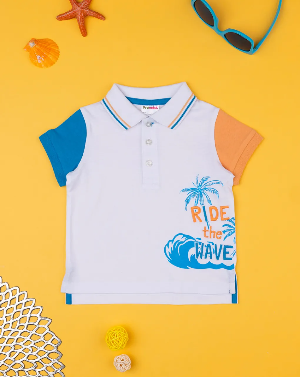 Prenatal Magliette Camicie E Body-Polo Bimbo Maniche Corte "Surf”