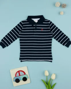 Prenatal Magliette Camicie E Body-Polo Bimbo Rigata Blu