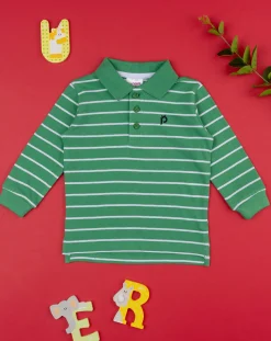 Prenatal Magliette Camicie E Body-Polo Bimbo Rigata Verde