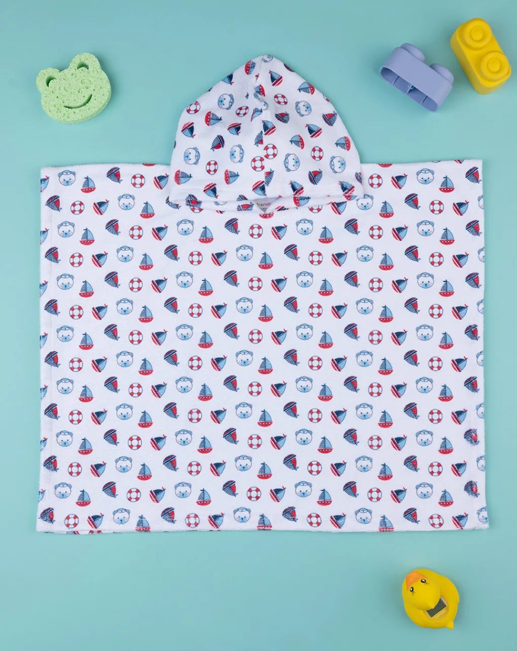 Prenatal Accappatoi Asciugamani E Costumi-Poncho Mare Bimbo "Barca”