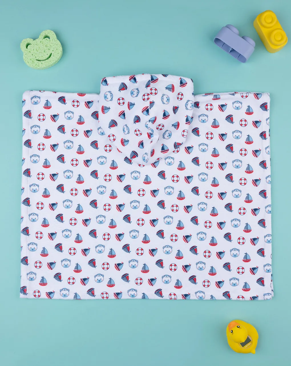 Prenatal Accappatoi Asciugamani E Costumi-Poncho Mare Bimbo "Barca”