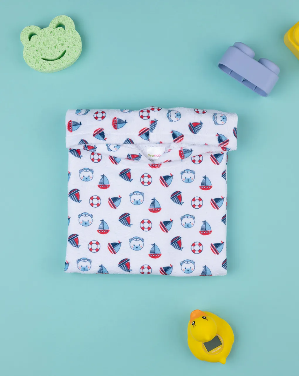 Prenatal Accappatoi Asciugamani E Costumi-Poncho Mare Bimbo "Barca”