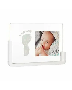Baby Art Complementi D'Arredo-Portafoto Impronte Neonato Trasparente Con Base Legno
