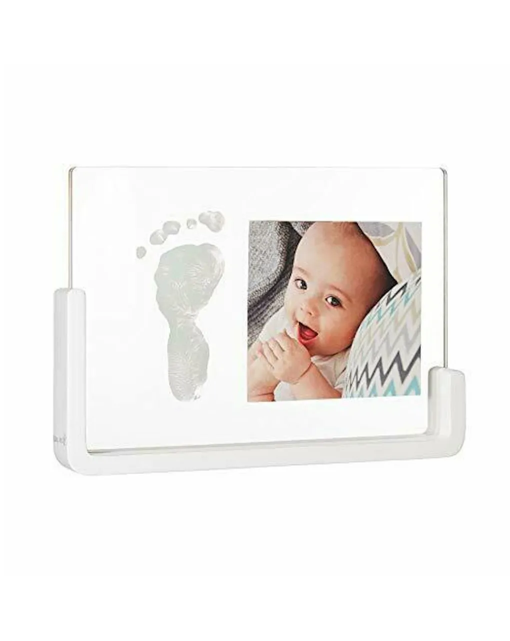 Baby Art Complementi D'Arredo-Portafoto Impronte Neonato Trasparente Con Base Legno