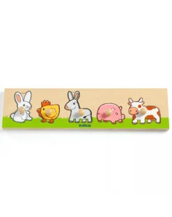 Djeco Giochi Didattici-Puzzle Farm’N’Co A Incastro - 5 Pezzi Di Legno -