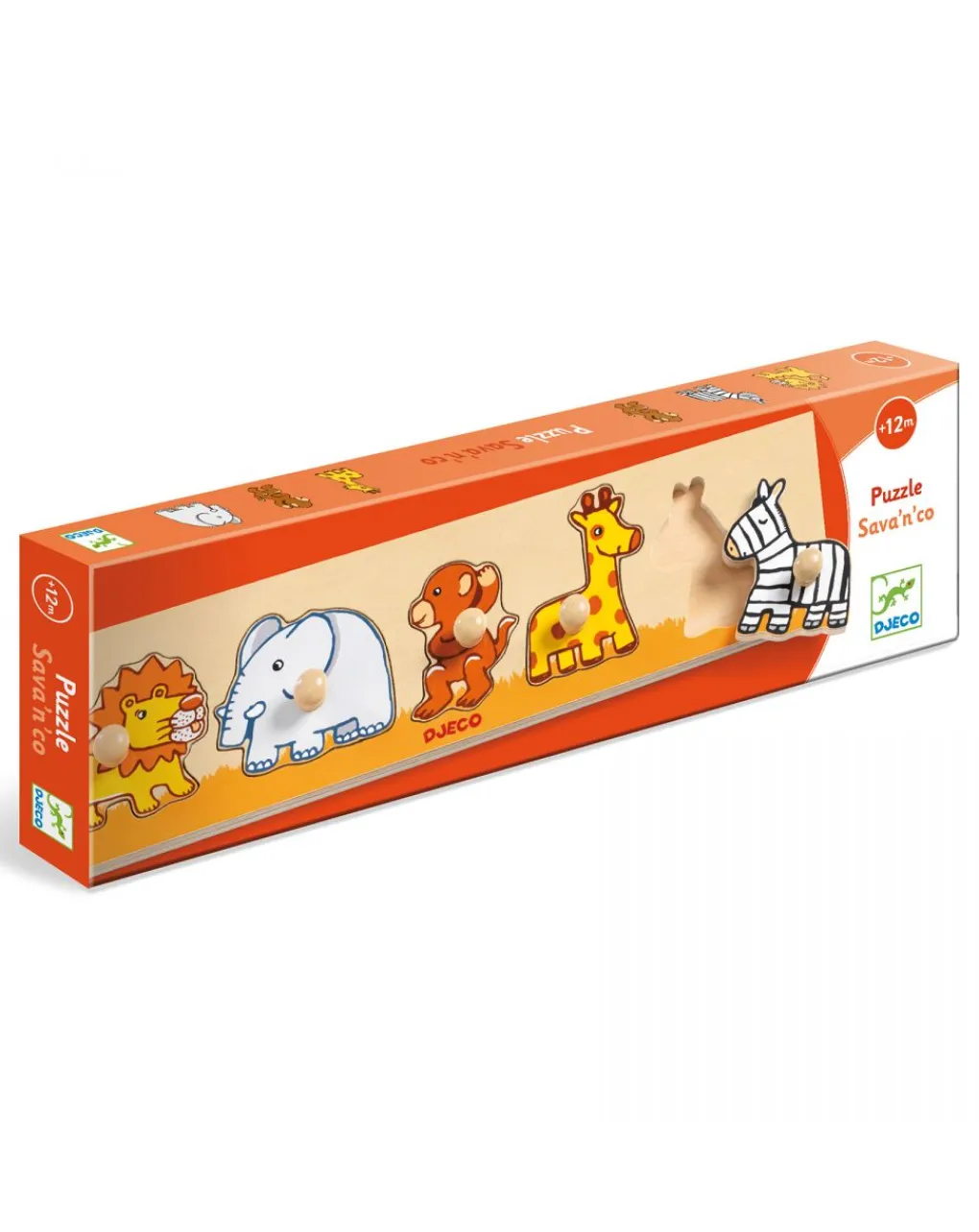 Djeco Giochi Didattici-Puzzle Sava’N’Co A Incastro - 5 Pezzi Di Legno -