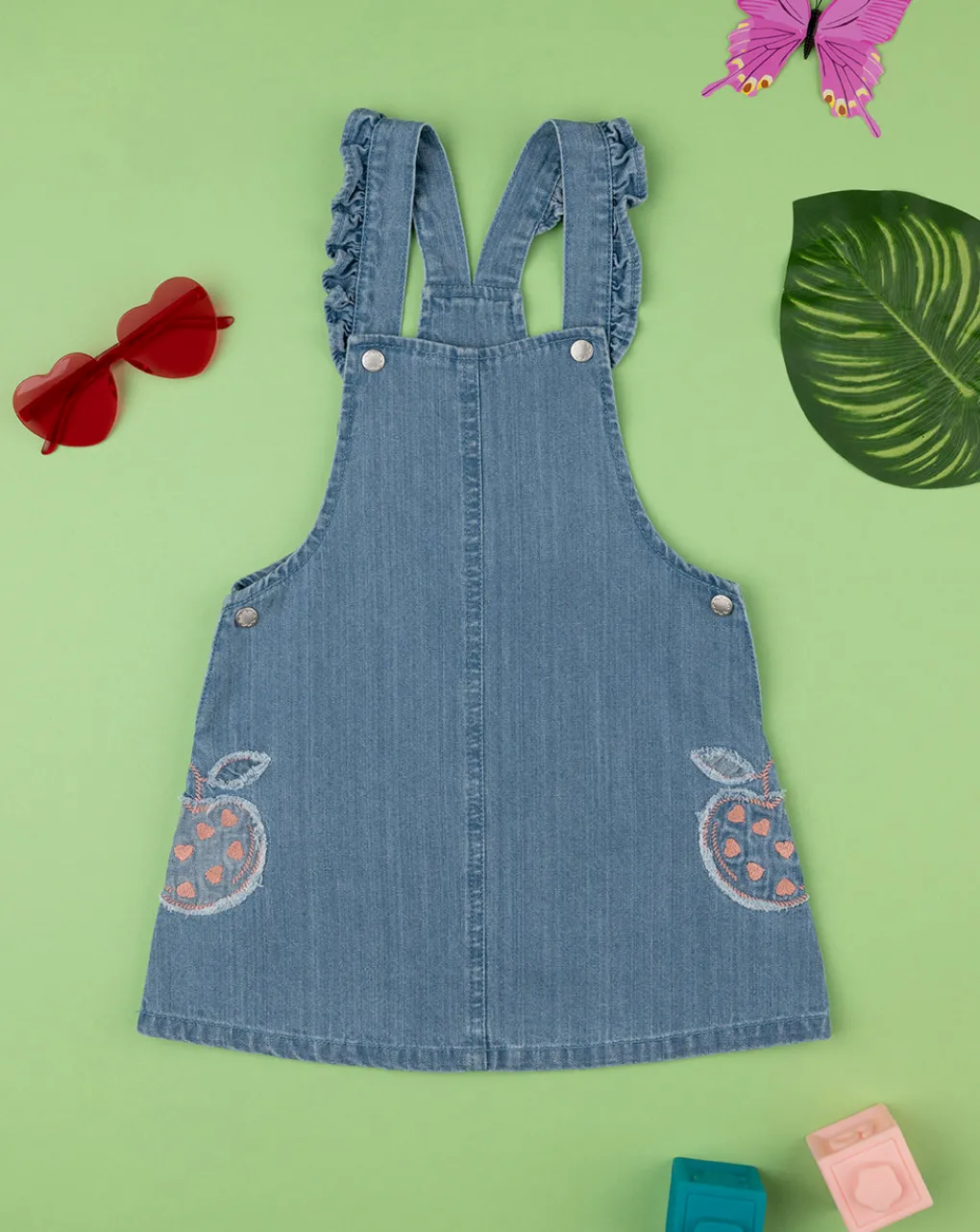Prenatal Vestiti E Completi-Salopette Denim Bimba "Fruits”