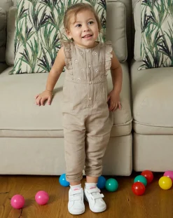 Prenatal Jeans Pantaloni E Salopette-Salopette Lino Bimba Marrone