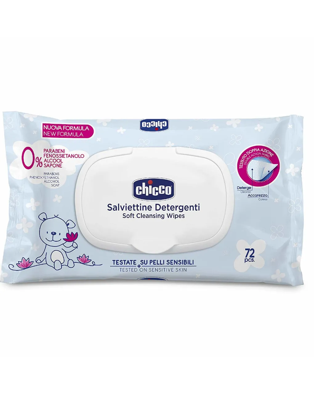 Chicco Salviettine E Traversine-Salviette Umidificate Con Coperchio 72 Pz