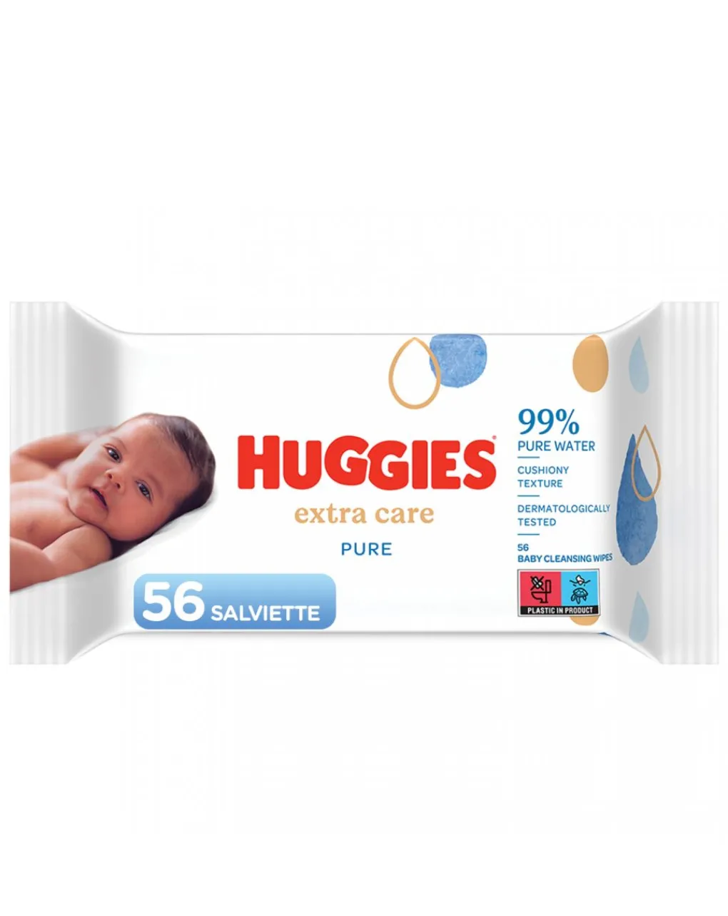 The Pee & The Poo Salviettine E Traversine-Salviettine Huggies Pure Extra Care - 56 Pezzi