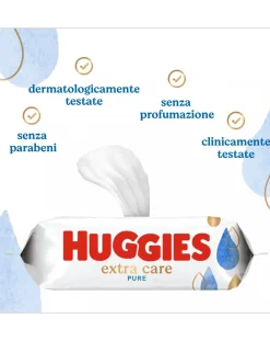 The Pee & The Poo Salviettine E Traversine-Salviettine Huggies Pure Extra Care - 56 Pezzi