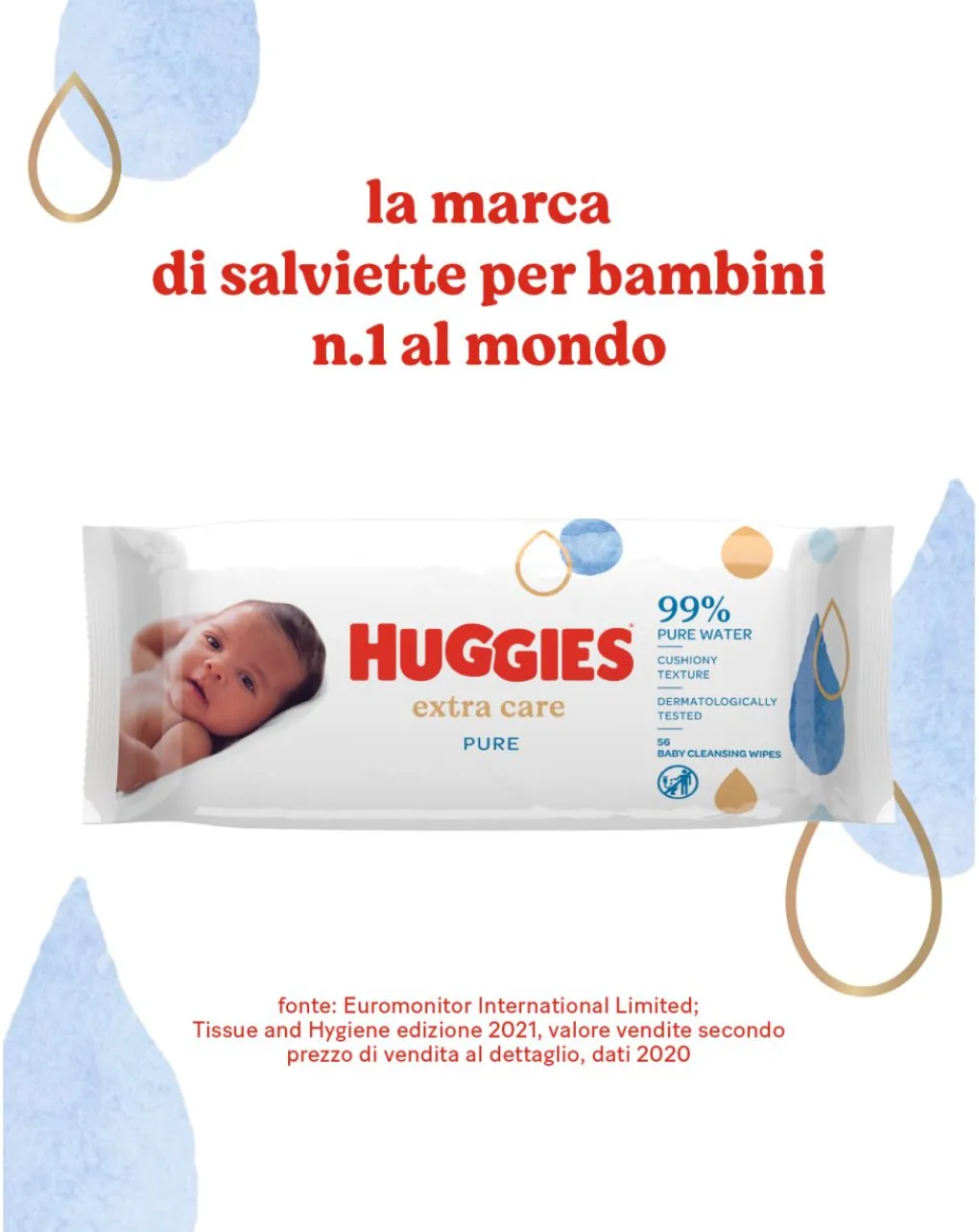 The Pee & The Poo Salviettine E Traversine-Salviettine Huggies Pure Extra Care - 56 Pezzi