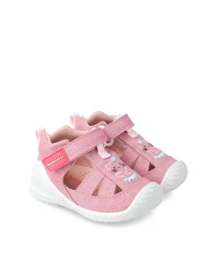 GARVALIN Scarpe-Sandalo Bimba Biomecanics In Tela Rosa