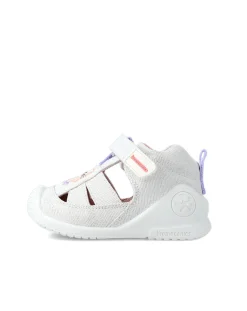 GARVALIN Scarpe-Sandalo Bimba In Tela Biomecanis Bianco