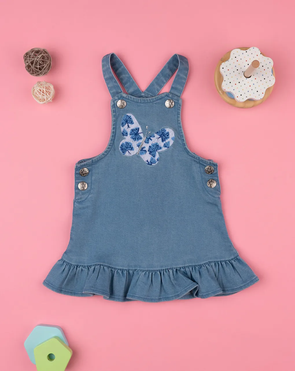 Prenatal Vestiti E Completi-Scamiciato Bimba Denim Soft Blue