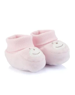 Prenatal Scarpine E Calze-Scarpe In Ciniglia Rosa Chiaro Con Orsetto