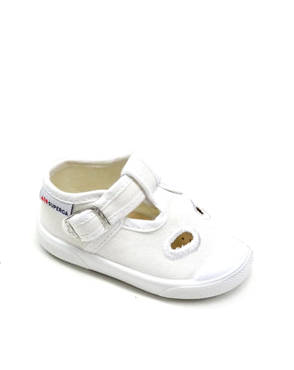 Superga Scarpe-Scarpina Bianca Con Fibbia
