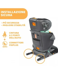 Chicco Gruppo 36 Kg-Seggiolino Auto Fold&Go I-Size Air Black Air -