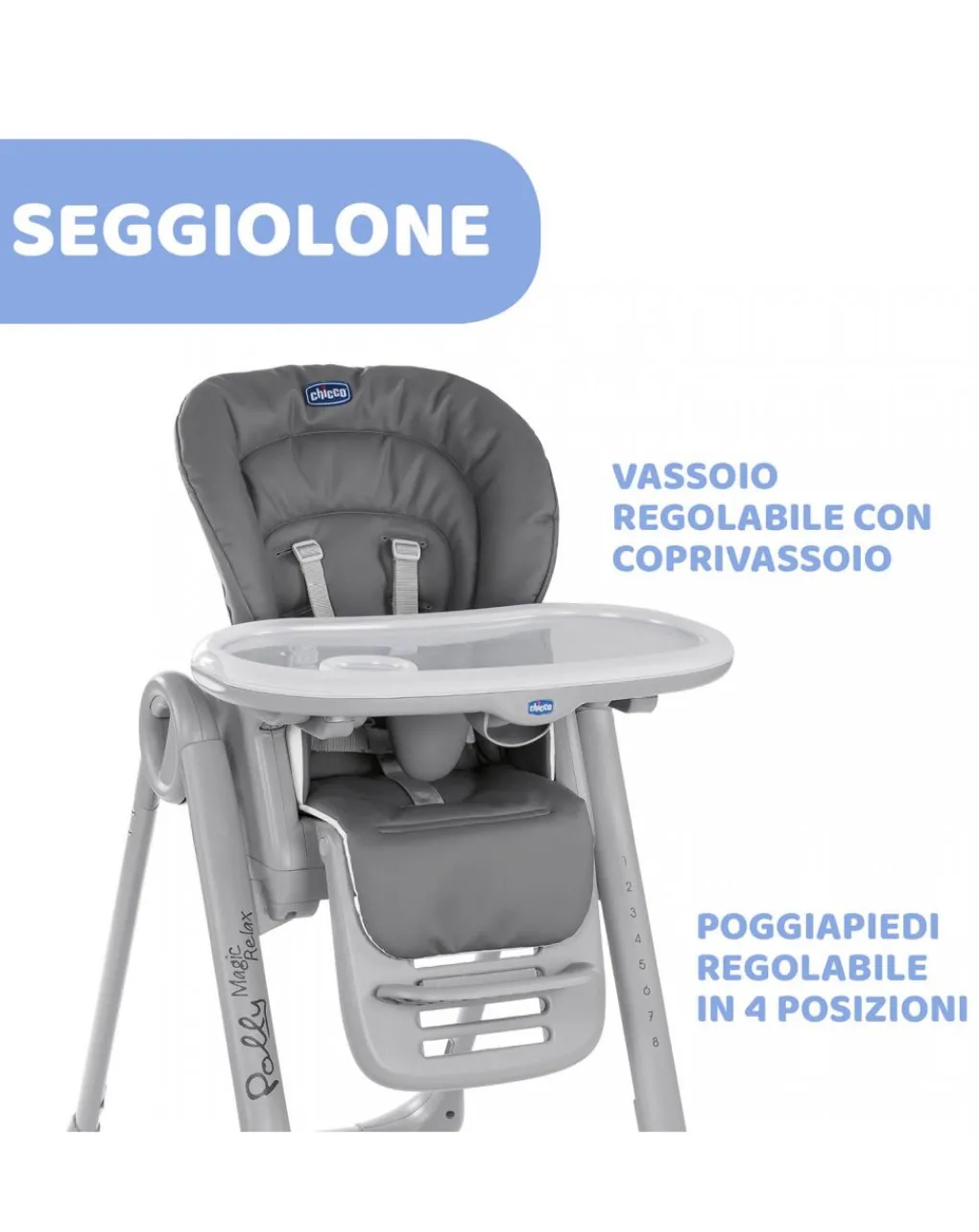 Chicco Seggioloni Pappa-Seggiolone Polly Magic Graphite