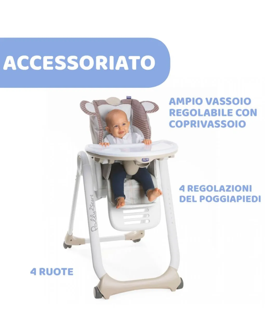 Chicco Seggioloni Pappa-Seggiolone Polly2Start Monkey
