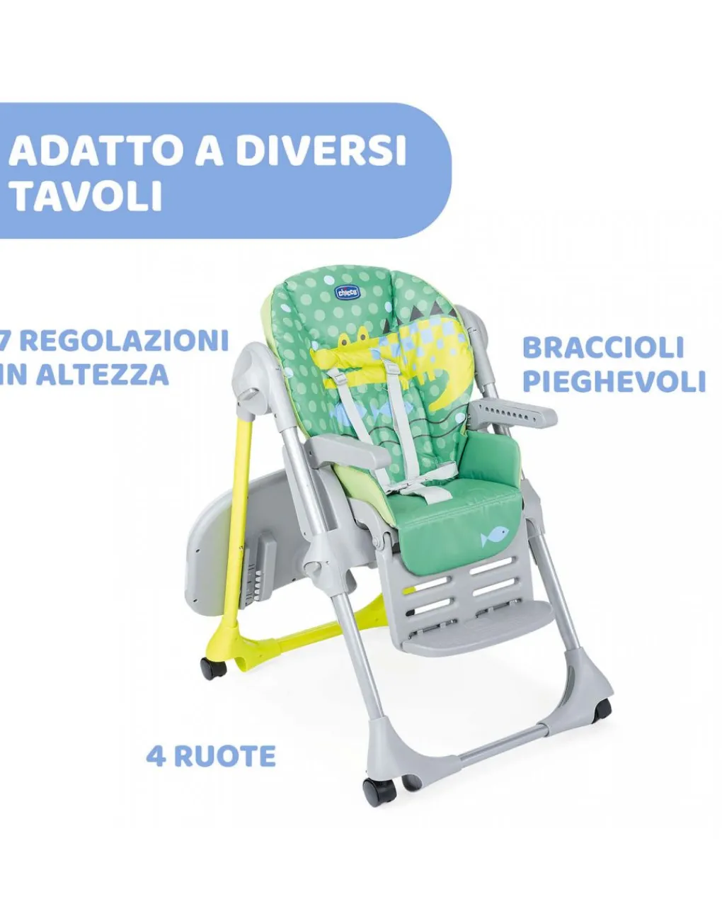 Chicco Seggioloni Pappa-Seggiolone Polly Easy Crocodile