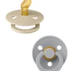 BIBS Succhietti-Set 2 Ciucci Tettarella Anatomica In Gomma Naturale 6/18 Mesi - Colore Vaniglia E Cloud -
