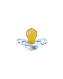 BIBS Succhietti-Set 2 Ciucci Tettarella Simmetrica In Gomma Naturale 6/18 Mesi - Colore Iron E Baby Blue -