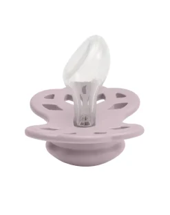 BIBS Succhietti-Set 2 Ciucci Tettarella Simmetrica In Silicone 6/18 Mesi - Colore Blossom/Dusky Lilac -