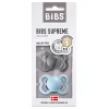 BIBS Succhietti-Set 2 Ciucci Tettarella Simmetrica In Gomma Naturale 0/6 Mesi - Colore Iron E Baby Blue -