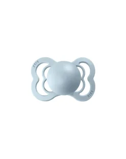 BIBS Succhietti-Set 2 Ciucci Tettarella Simmetrica In Gomma Naturale 0/6 Mesi - Colore Iron E Baby Blue -
